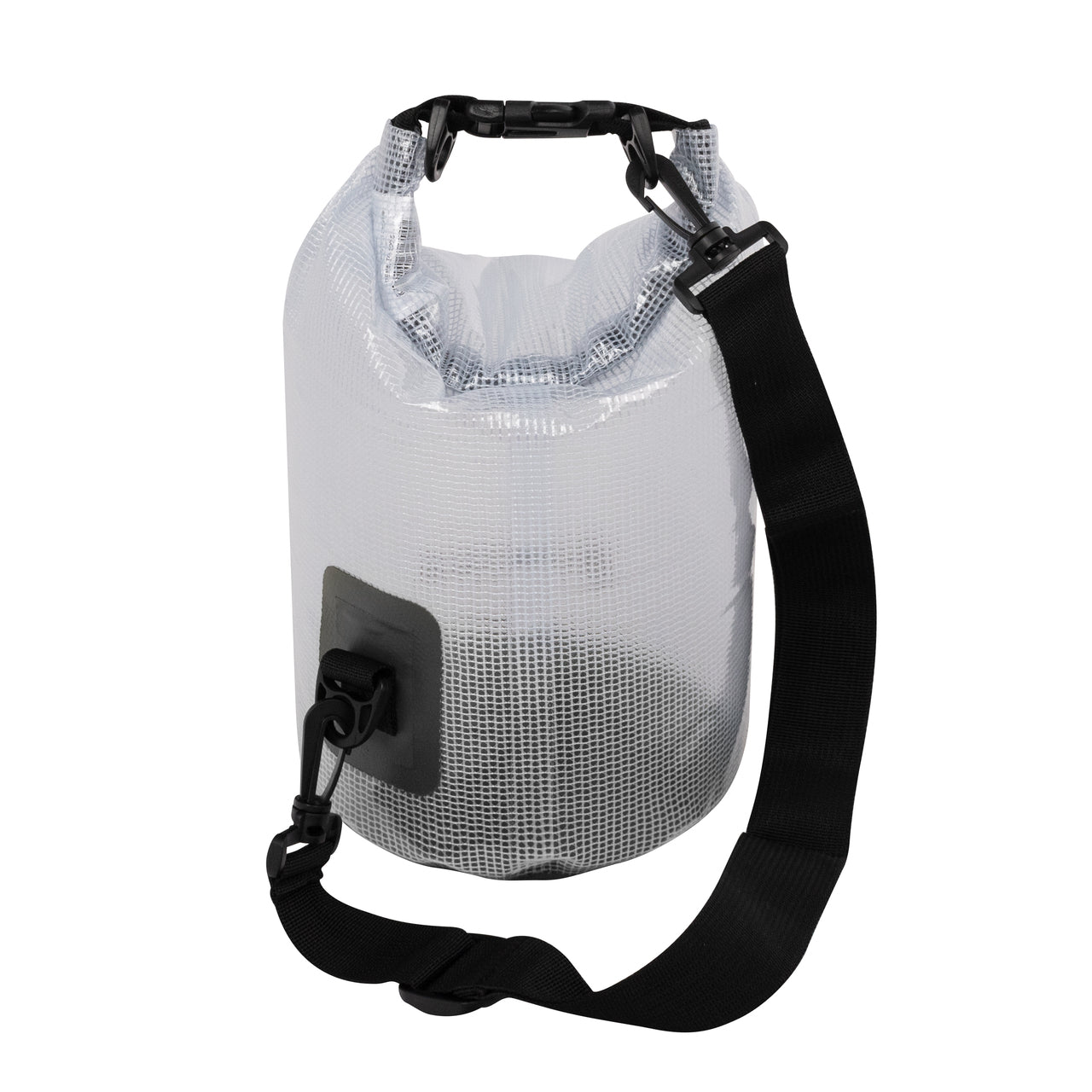 TrailGear 5 liter Heavy-Duty Transparent Dry Bag in the black variation.