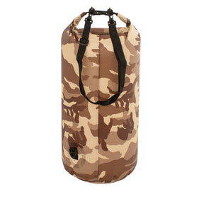 TrailGear 20 liter Heavy-Duty Camouflaged Dry Bag in the brown camo variation.