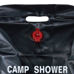 Close-up of plug on the TrailGear 5 gallon Solar Shower Bag with Flexible Hose.