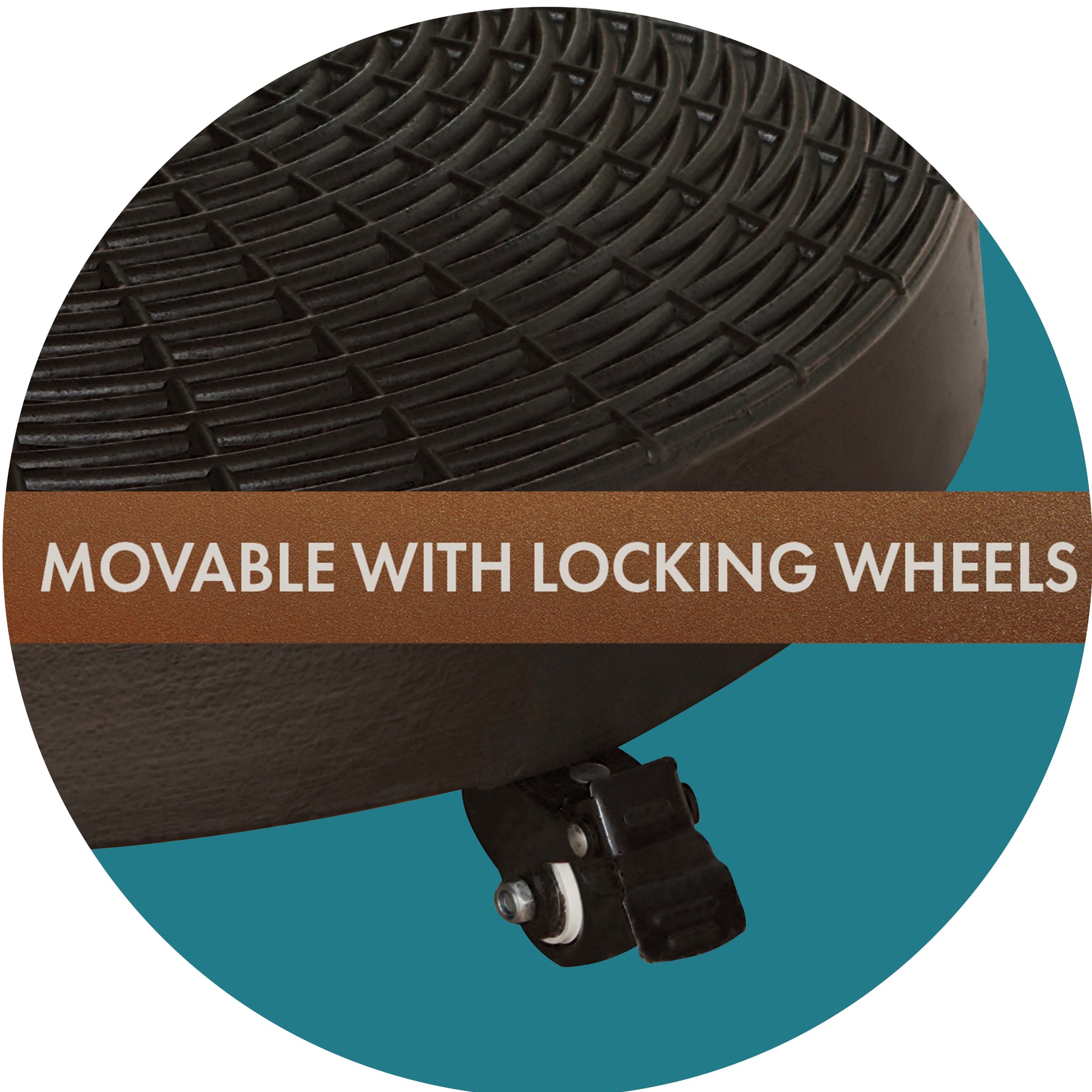 Movable with locking wheels.