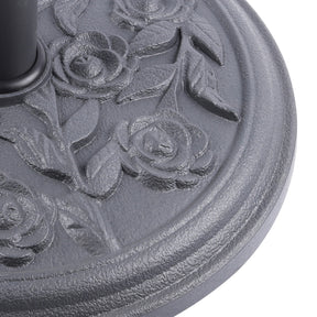 Close-up of the Bliss Outdoors Heavy-Duty Umbrella Base showing the rose design.