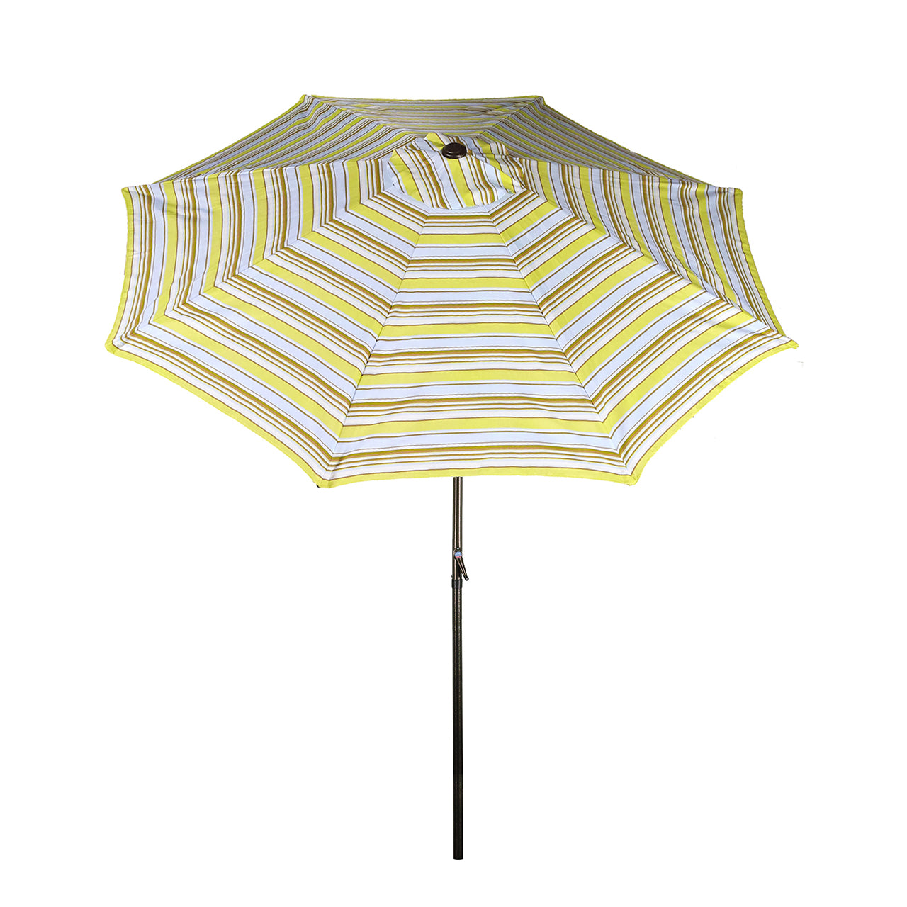 Bliss Outdoors 9-foot Patio Umbrella with Aluminum Pole in the Montauk stripe variation.