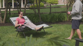 Features for the GFC-490 Series Bliss Hammocks 45-inch Wide 2-Person Zero Gravity Chair with Pillow and Drink Tray.